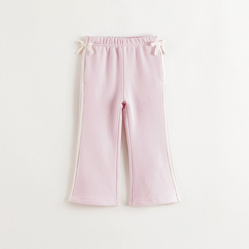 Mark Jenny Girls Bow Contrast Color Flared Pants Children s Pants 2025 Spring New Style 250266 Pink 130
