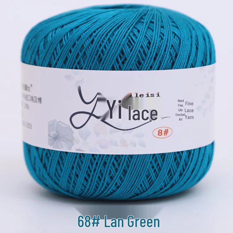 8# 100% Cotton Lace Yarn - 50g Ball, 400m, Strong Twist Crochet Thread for Hand-knitting, Flowers, Hats, and Cardigans - Free Shipping.
