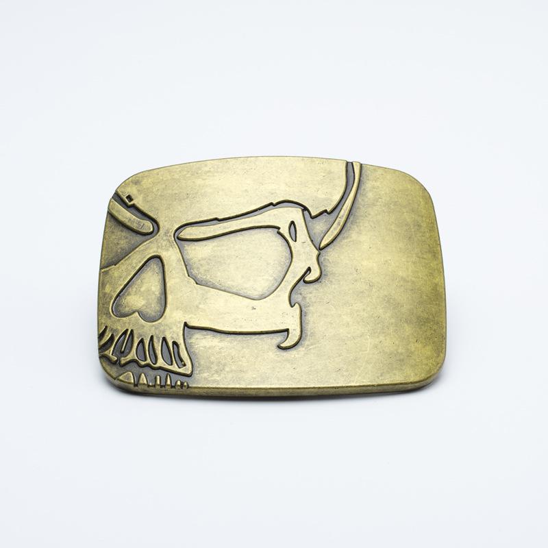 Men's Casual Skull Alloy Belt Buckle - Smooth, Stylish, 3.8cm