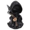 Grim Reaper Sculpture Resin Gothic Desktop Statue Figurine Decoration with Sickle for Halloween Party Stand