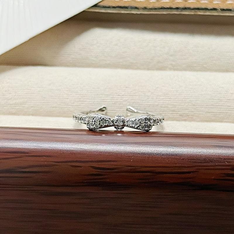 Butterfly Flower Enamel Super Flash Fashion Zir*****Pen Ring Women'S Exquisite Light Luxury Niche High-End Feeling Stacked Ring