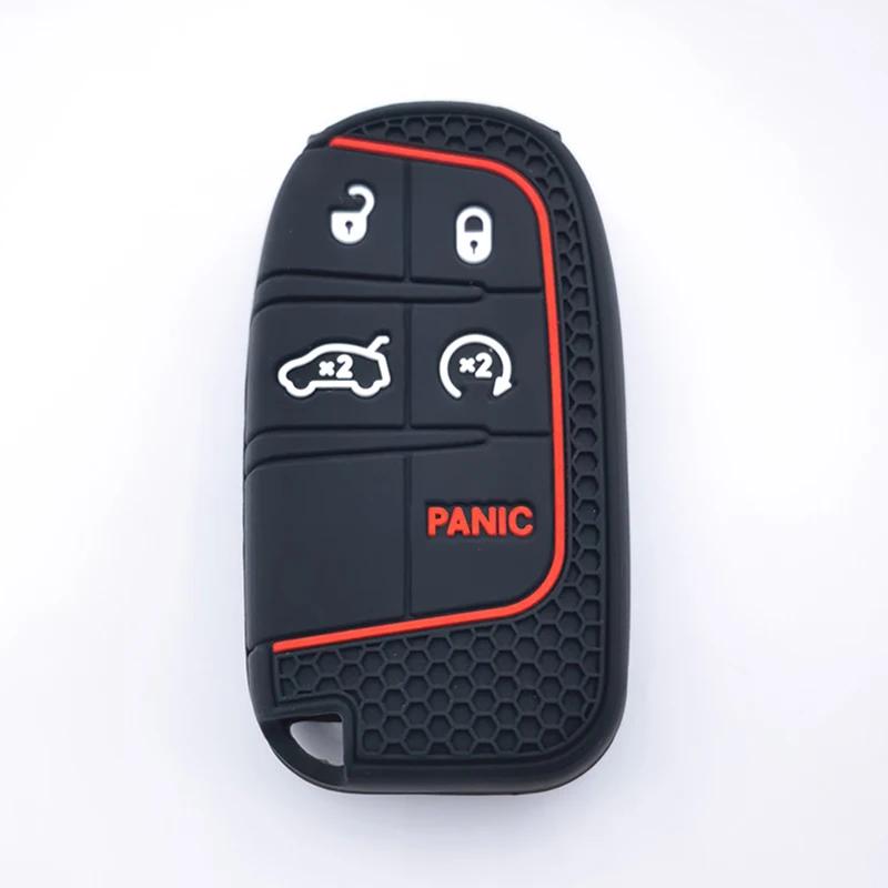 Silicone Car Remote Key Cover Case For Jeep Renegade Compass Grand Cherokee For Chrysler 300C Wrangler Dodge Accessaries Shell