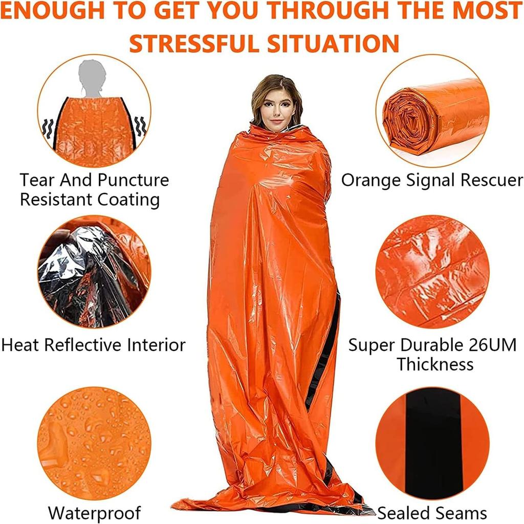 Portable Insulated sleeping bag Waterproof Emergency Survival Outdoor Edc Camping Gear Thermal Sack First Aid Rescue Kit