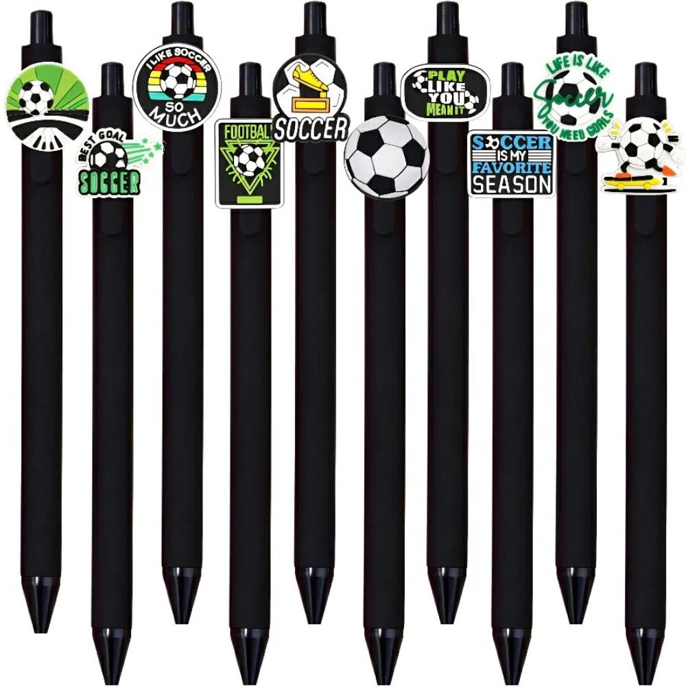 10pcs Soccer Pen Gel Pens Soccer Party Favors Black Ink Pens Gifts for Teachers Stationery Office Classroom