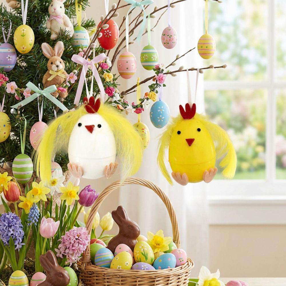 Storage Functions Easter Chick Decorations Plastic Eggshells Easter Hanging Eggs  Egg Hunt Games