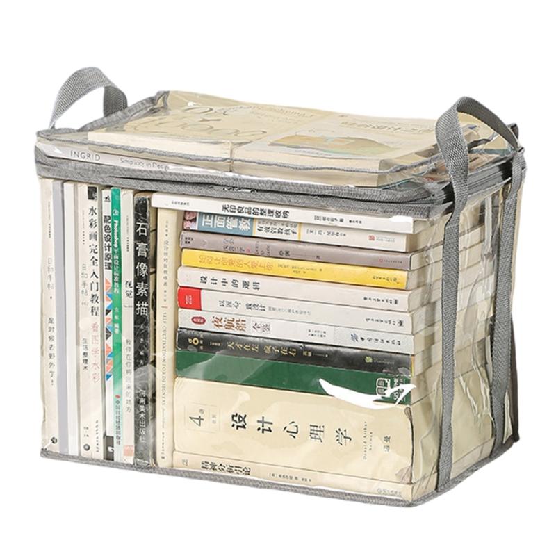 Wasserdichte Buch-Organizer Praktische Buchaufbewahrungsbox Faltbare Spielzeugbox Transparente Buchbox für Wohnheim Haushalt Klassenzimmer