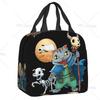 Satanic  Cat Insulated Lunch Bag Waterproof Thermal Cooler Lunch Box with Side Pocket for Women Men Kids Camping Travel