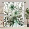 2pc Green plant leaf pattern curtains   polyester fabric   machine washable   suitable for bedroom and living room decoration