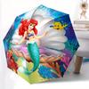1pc The Little Mermaid Ariel: Auto-Open Close Umbrella - Portable 3-Fold Design, 8-Bone Iron Frame Outdoor Umbrella - Perfect Gift for Fans,