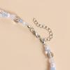 Delicate Chic Collarbone Chain Beautiful Beaded Necklace with Bowknot Pendant
