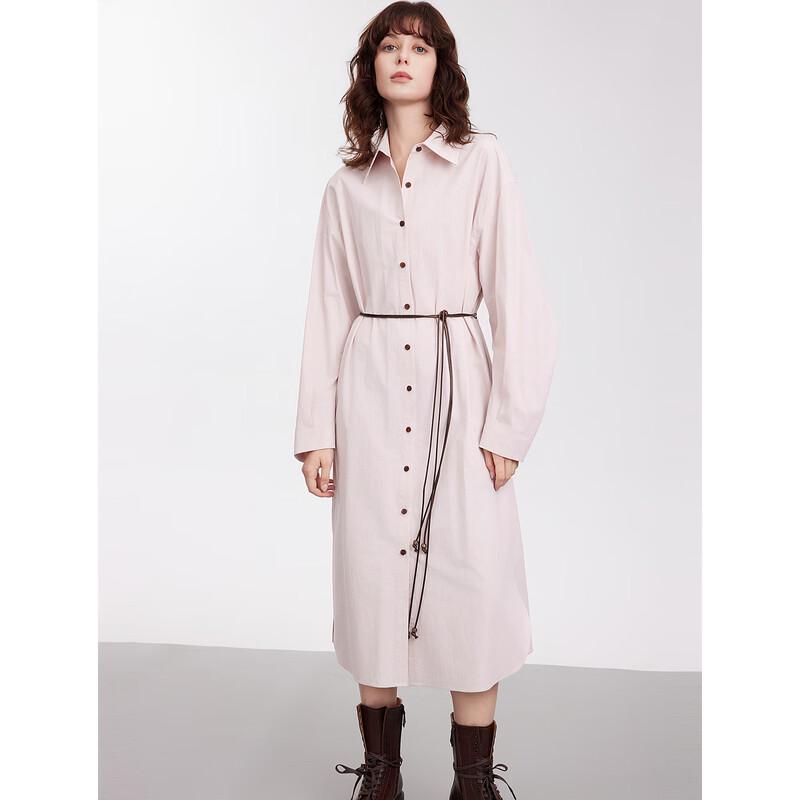 

ELLE French Commuter Contrast Belt Shirt Dress L