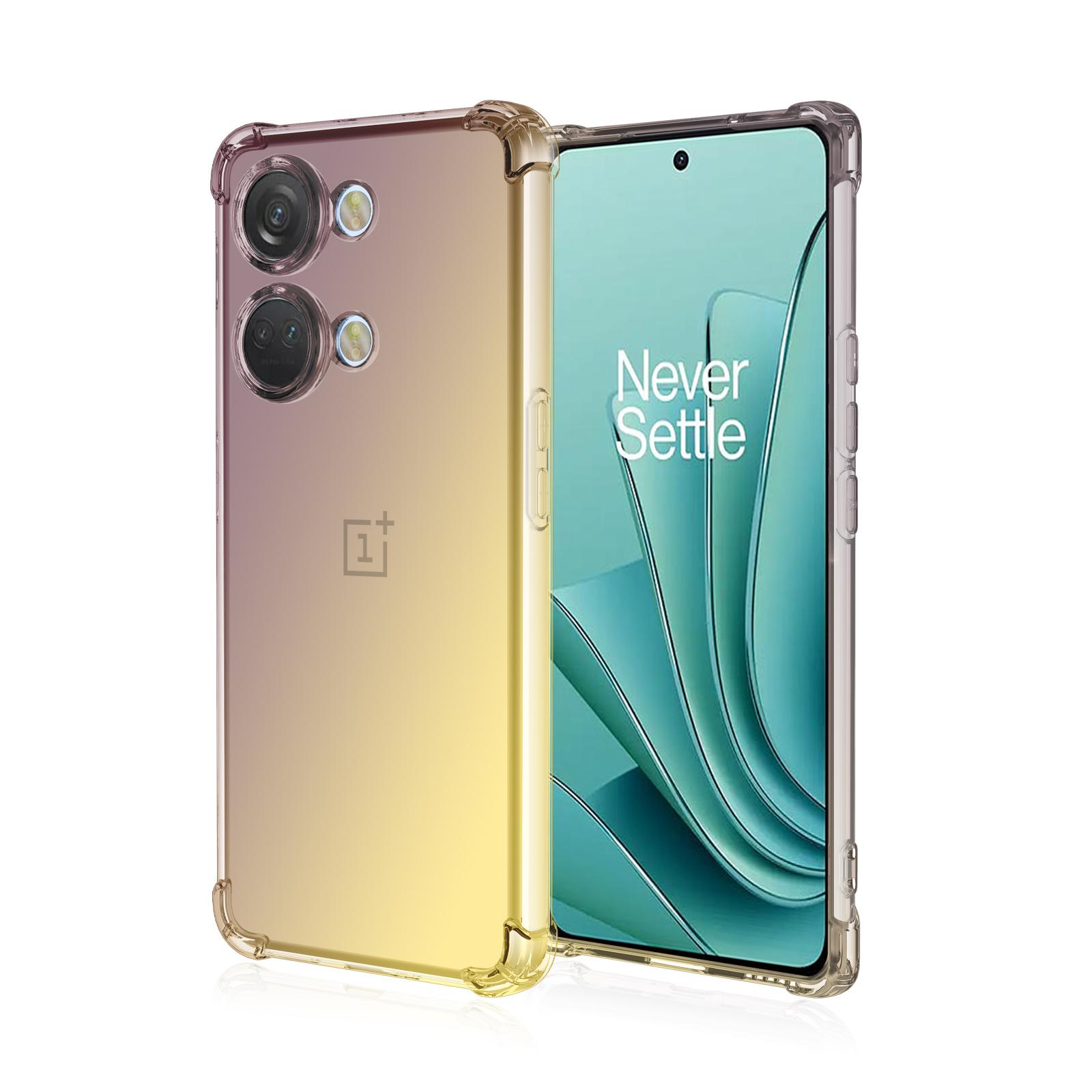 

Прозрачный милый чехол для телефона с градиентом, тонкий, против царапин, гибкий чехол из ТПУ, противоударный защитный чехол для OnePlus Ace 2 Pro 5G Nord CE 3 Lite N10 N30 SE OnePlus Nord 2 5G чёрный/золотой