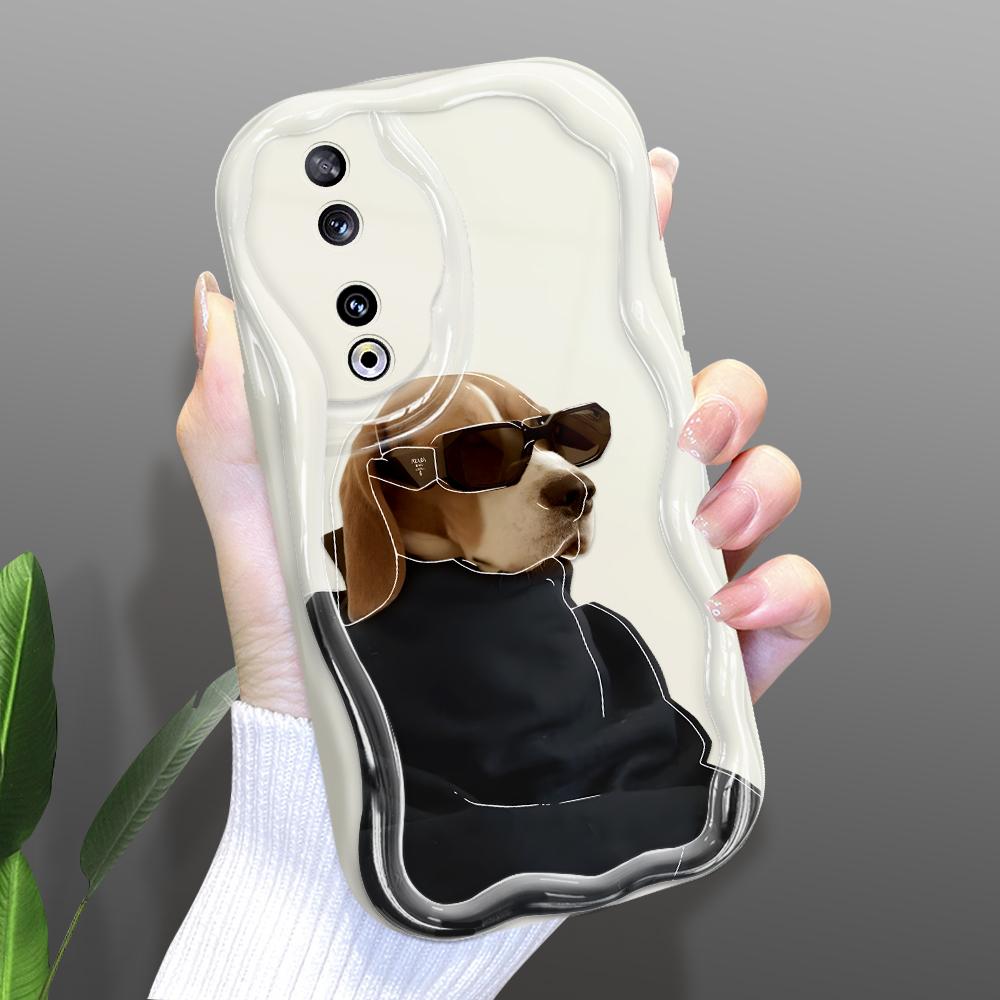 

Милый мультяшный узор, кремовая текстура, мягкий силиконовый чехол с волнистыми краями, чехол для телефона для Huawei Honor Infinix Tecno iPhone Infinix Note 40 Pro 4G белый