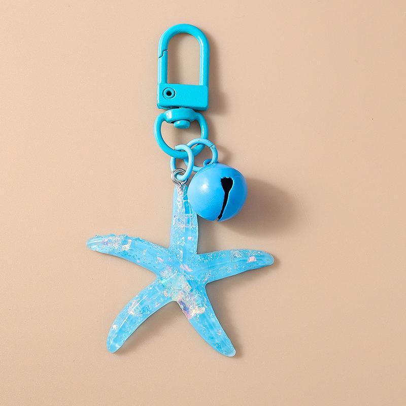 Pretty Mermaid Starfish Shell Keychain Marine Life Key Ring Women Girls Handbag Pendants DIY Jewelry Gifts