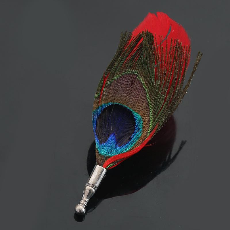 1-Piece Men's Colorful Faux Feather Gothic Retro Brooch