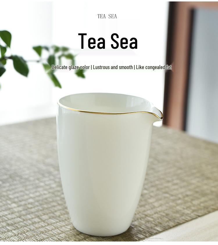Lamb Fat White Porcelain Gongfu Tea Set - Customizable Tea Cups & Business Gift