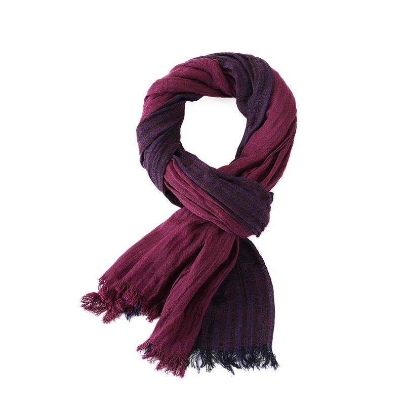 Designer Fashion Men Scarf Striped Cotton Linen Men Scarves Autumn Winter Warm Pashmina Male Brand Shawl Tassel Bufandas