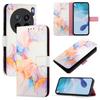 For vivo X200s 5G Case with Strap Marble Pattern Leather Phone Cover Card Holder