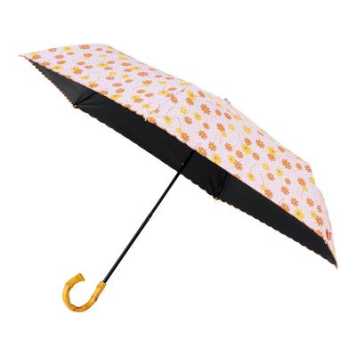 Adelia Retro Collaboration Folding Parasol with Light UV and Bamboo Handle for Rain or Product Orange [estaa] First-Class Blocking, Protection, Shine,