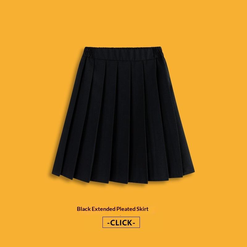 Anti-wrinkle Kids Girls Pleated Skirt Solid Color Midi Length Preppy Style Versatile Casual School Skirt for Girls Daily Wear