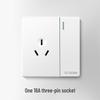 STOSIBN White 1-Gang Single-Control Switch with 16A 3-Hole Socket