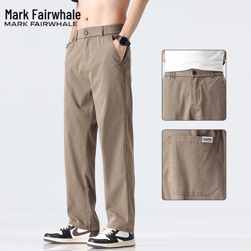 Mark Fairwhale Men s Summer Tencel Blend Straight-Leg Casual Pants M