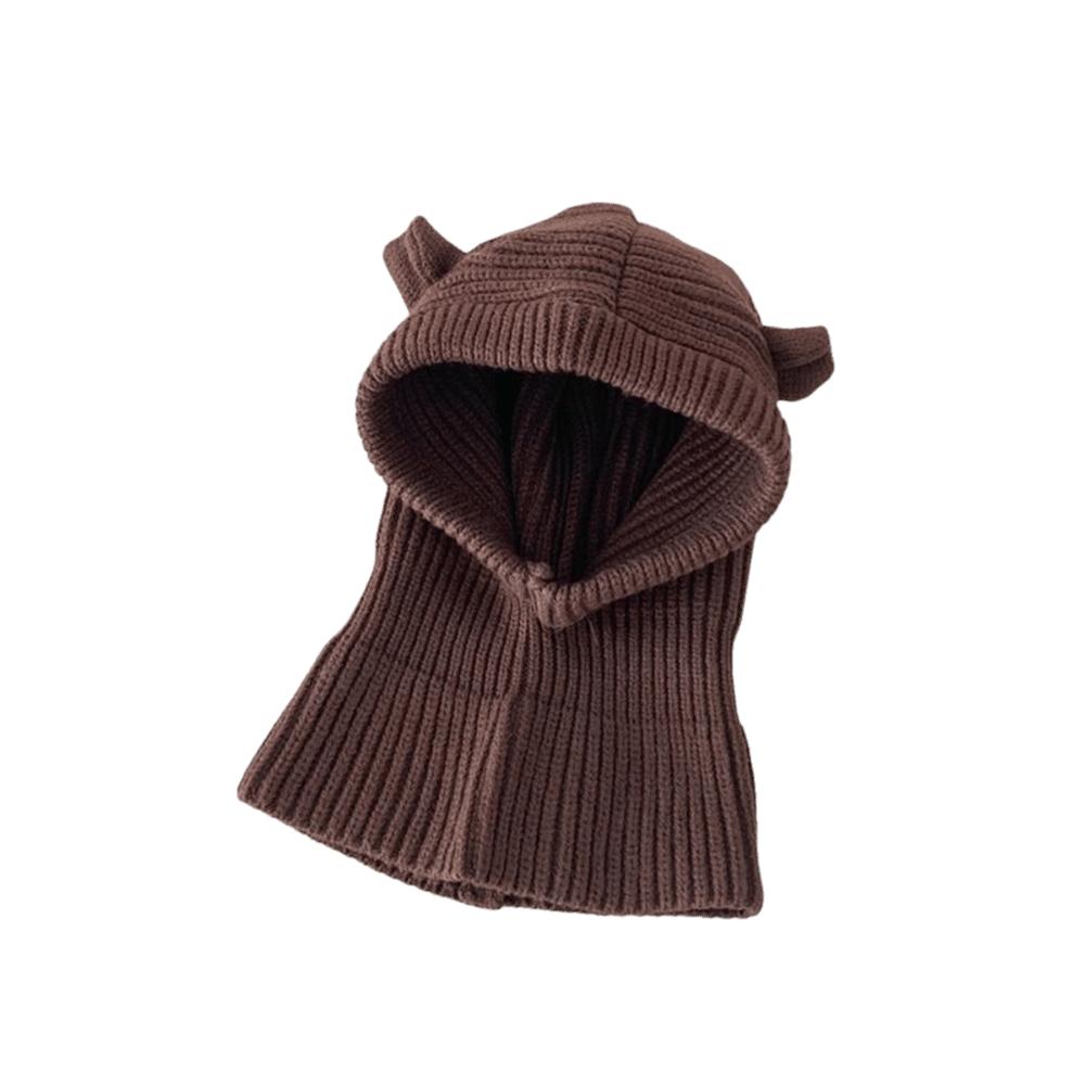 Ear Protection Baby Beanie Hat Solid Color Kids Scarf Cap Cute Knit Balaclava Hat  Winter
