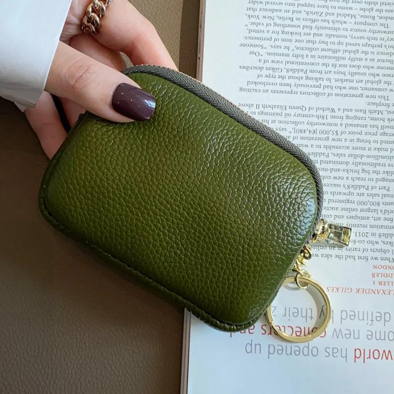 Women Clutch Coin Purse Fashion Simple Genuine Leather Short Wallet Card Holder Organizer Bags Mini Zipper Cute Money Bags