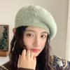 Rabbit Down Pearl Knitted Beret Female Autumn and Winter Painter Hat Warm Wool Hat Winter Hats for Women, Beanies for Women, Hats for Women Winter