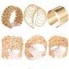 IngeSight.Z 6 Stili Esagerati Traforati Polsini Larghi Braccialetti Aperti per Donne Punk Grande Fiore & Foglie Braccialetto da Polso Gioielli