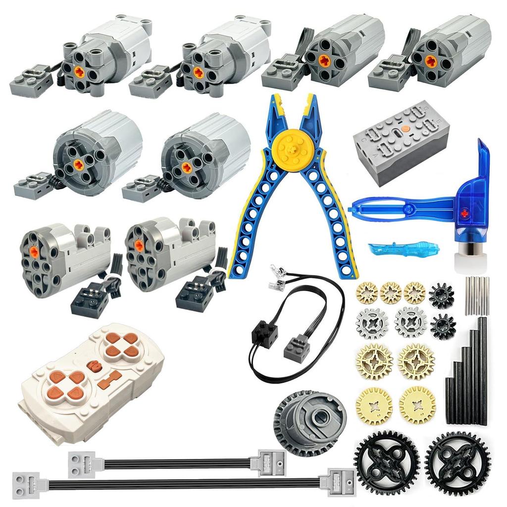 Cross-border Motor Building Blocks: Power Set with Remote Control, Receiver, and Lithium Battery