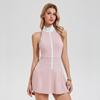 Womens Sleeveless Fit Athletic Dress With Zipper Back Quick-Dry Yoga Pickleball Sport Top Training