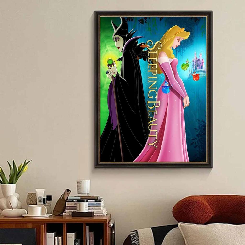 5D Diy Diamond Painting Sleeping Beauty and The Wicked Witch Full Drill Rhinestones Mosaic Embroidery Handmade Products Home Decor Gift