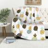 Colored Pineapple Blanket Tropical Fruit Blanket Cartoon Style Flannel Comfort Blanket