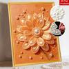 Pearl Painting Kit 3D Gold Flower Jewelry Art Handmade DIY Home Decoration Painting Wall Decor Relief Craft Gift