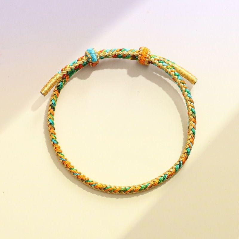 Benmingnian Woven DIY Gold Red Black Couple Bracelet (Semi-Finished)