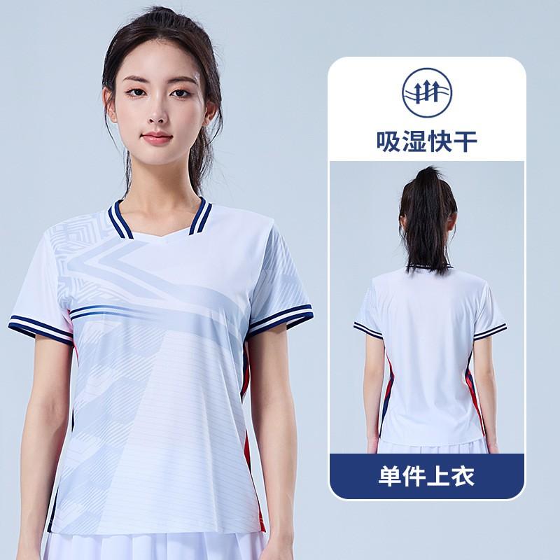 Quick-Dry Badminton Shirt Unisex Short Sleeve Training Top Tennis Ping Pong Sports Wear
