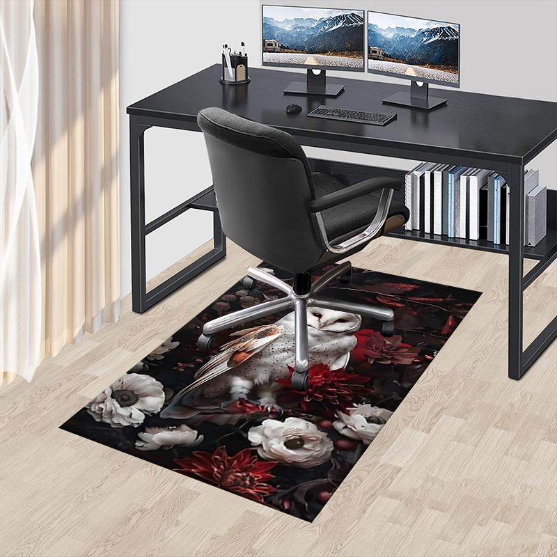 1pc Owl Flowers Carpet Anti Slip Polyester Floor Mat for office,Bedroom