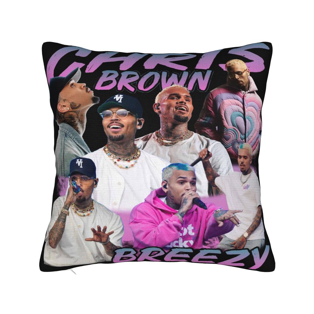 Pillow Case Chris Brown Breezy Album Design Music Singer Pillow Cover For Chair Sofa Home Decor Kawaii Pillowcases