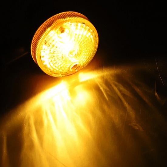 2* LED Motorcycle Turn Signals Indicator Amber Blinker Light Universal Mini Lamp