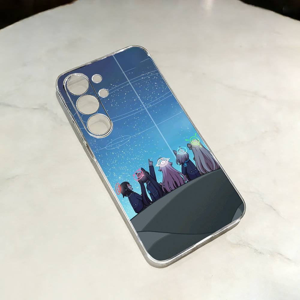 

B-Blue Archive Anime The Animation Transparent Shockproof phone Case For Samsung S25,24,21,22,23,30,20,Ultra,Plus,Fe,Lite Samsung S25ULTRA