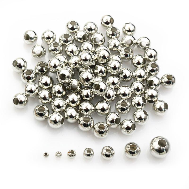 

50-500pcs/lot 2-8mm Gold Silver Color Round Spacer Beads Ball End Seed Metal Beads For DIY Jewelry Making Findings Accessories 2mm x 500pcs
