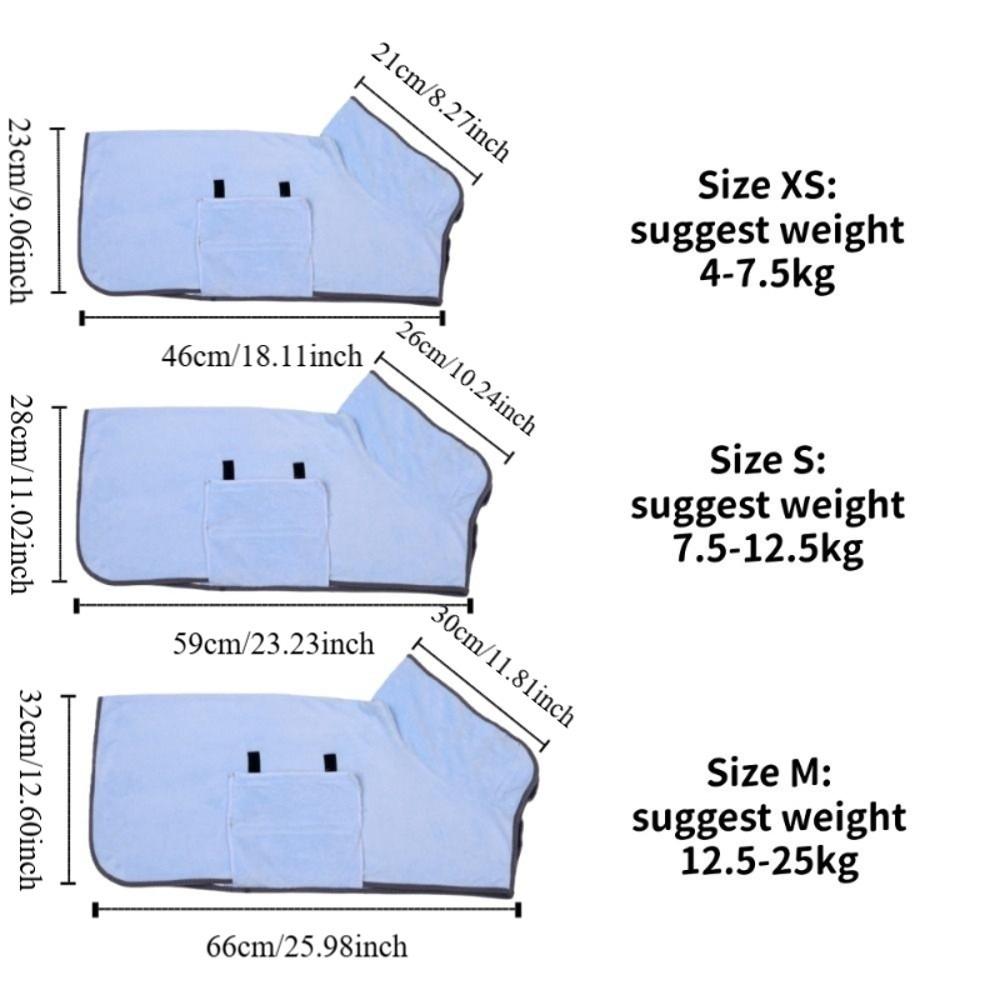 Soft Dog Bathrobe Keeping Warm Cat Absorbent Towel Easy Clean Pet Quick Drying Coat  Bath Time