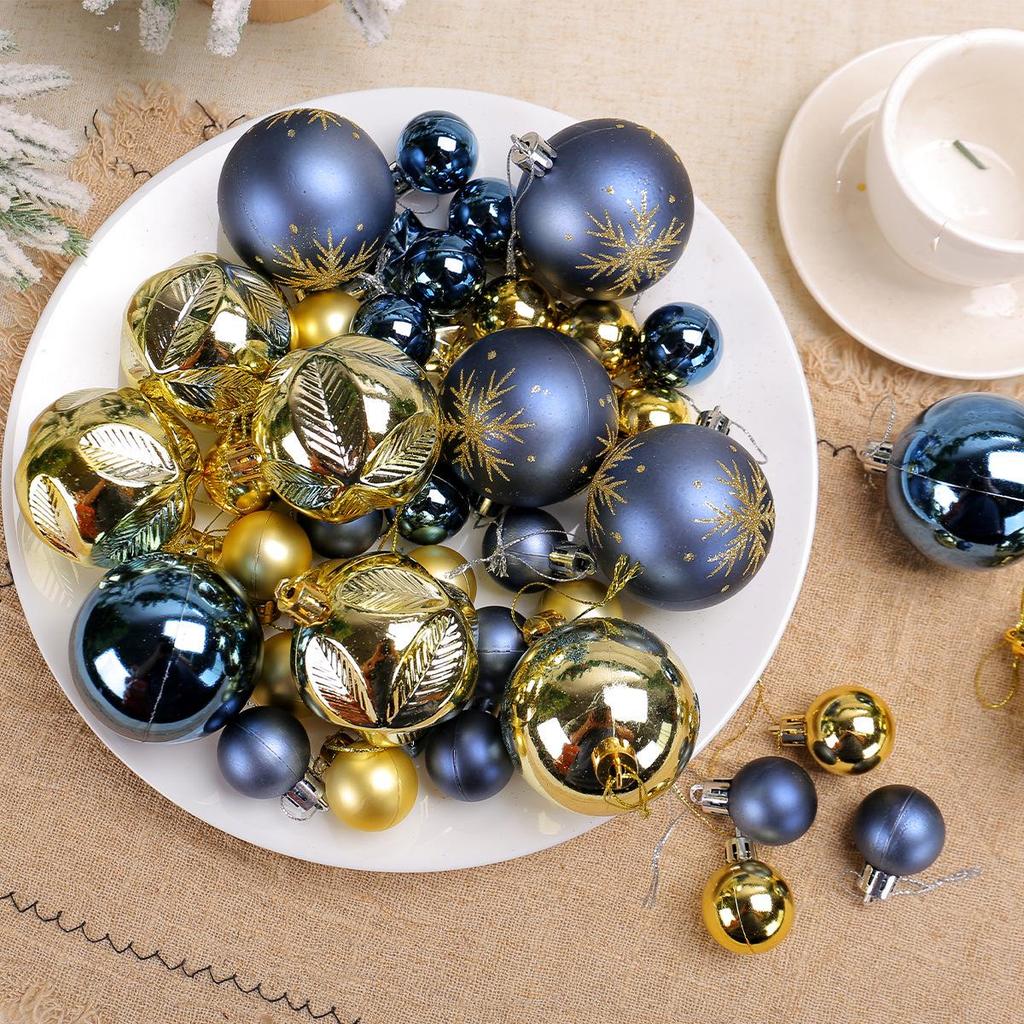 Electroplated Irregular Christmas Tree Ball Ornaments - Painted Plastic Hanging Baubles with Gift Box