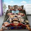Luffy 3pcs Duvet Cover Set One Piece Cartoon Bedding Set Quilt Cover Breathable Comfortable for Bedroom Decor Best Teens Gifts