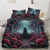 Red Roses Duvet Cover Set Queen Size King Full 3D Bedding Sets Flower Pillowcase Quilt/Comforter Cover Sets Linens Bed 140x200