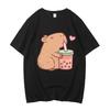 Capybara Ringer T-shirts Rolig Capibara Gnagare Djurälskare Humor T-shirt Dam Unisex Högkvalitativa Casual Kortärmade Toppar