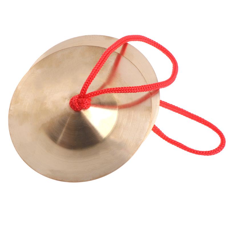 2Pcs 9cm Copper Cymbal Hand Percussion Orff Instruments Gift Toys for Child Kids Preschool Early Educational Buddhist Chimes