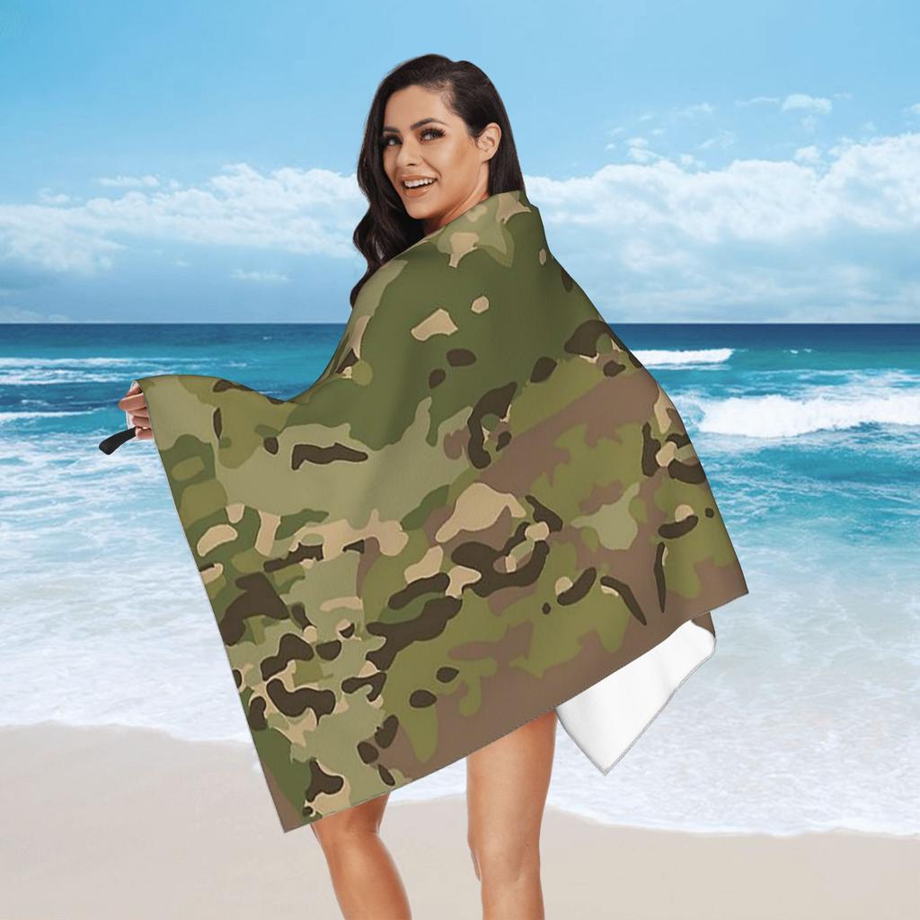 Waldtöne Camo - MultiCam Camouflage Strandtuch Weiche Mikrofaser Schnelltrocknend Saugfähig Schnelle Handtücher für den Pool