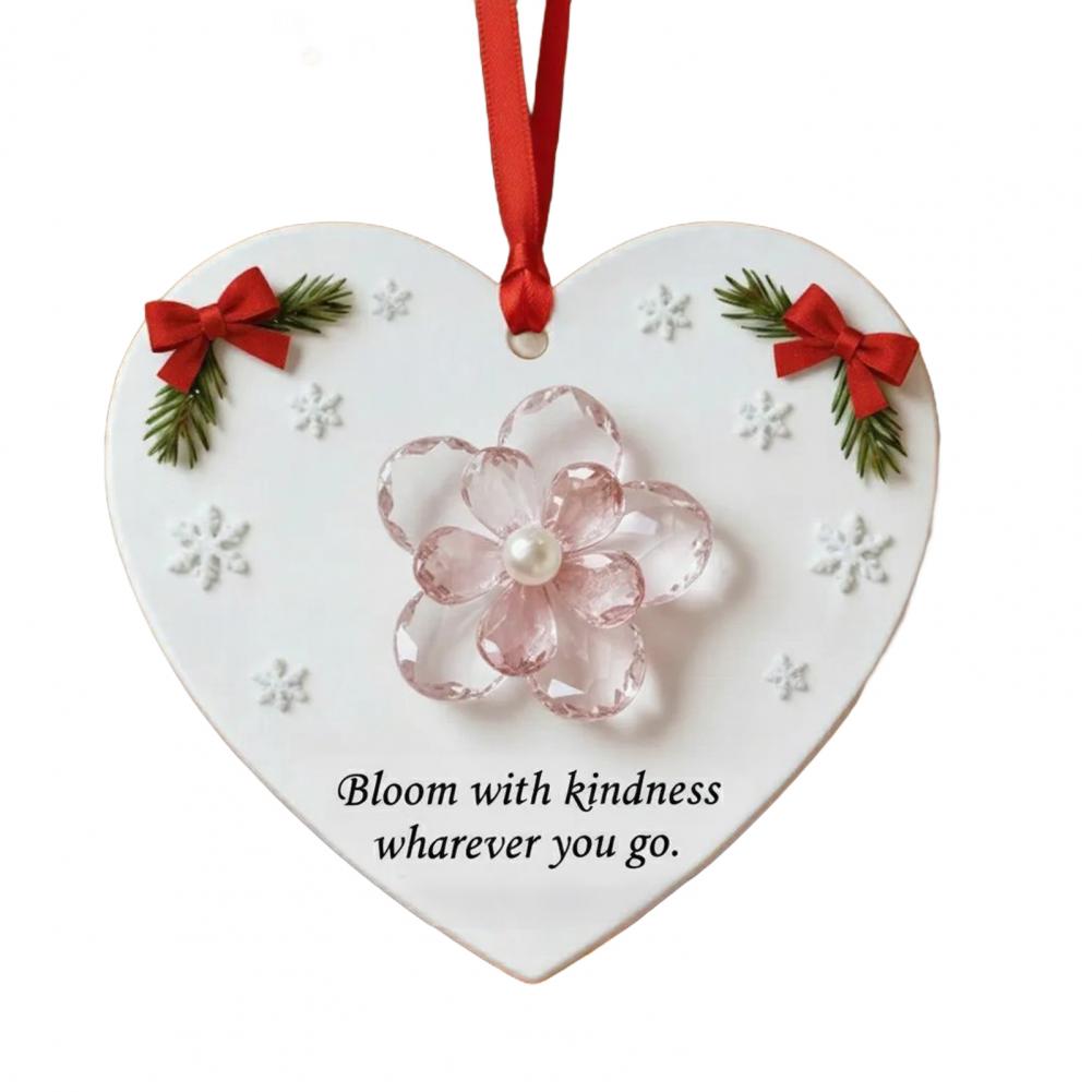 High-quality Acrylic Ornaments Acrylic Christmas Decor Inspirational Heart Shaped Christmas Ornament Set for Friends for Tree